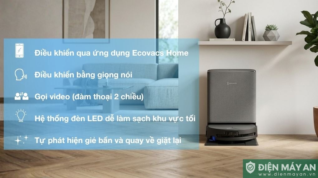 Robot hút bụi lau nhà Ecovacs Deebot T90 PRO OMNI - Đen/Trắng